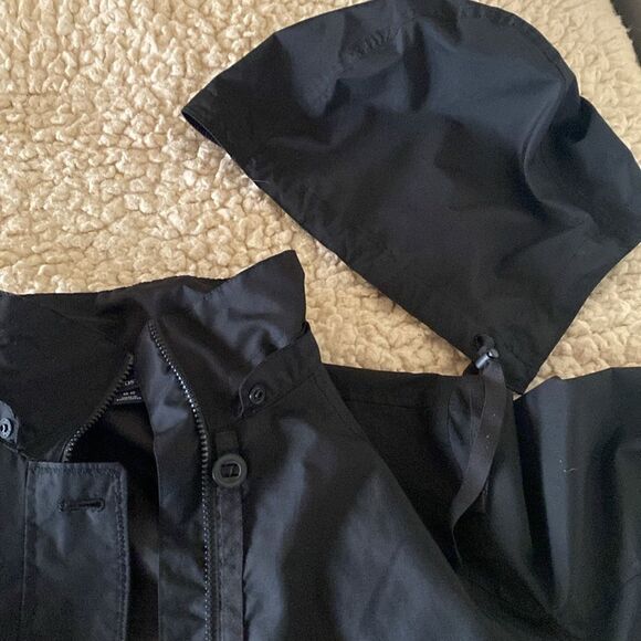 Lands’ End Black Long Sleeve Button Zip Hoodie Lightweight Spring Jacket Size M - Picture 5 of 16